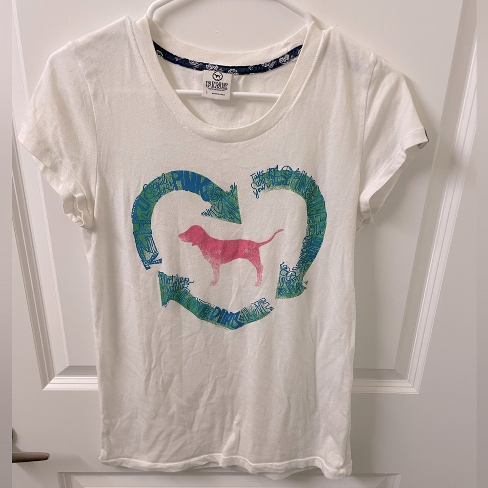 Victoria’s Secret PINK White T-shirt Size L